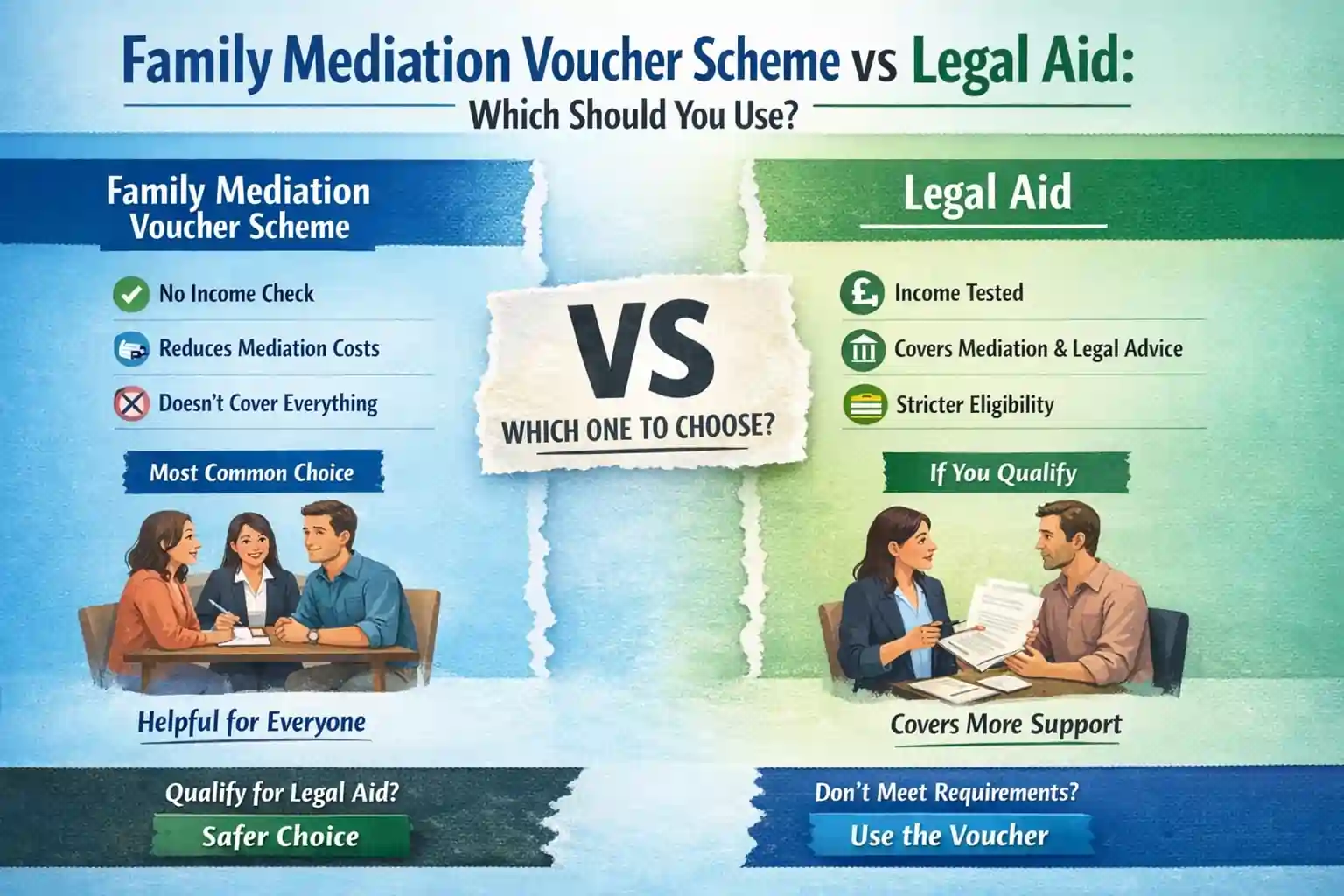 Family Mediation Voucher Scheme vs Legal Aid: Which Should You Use ?