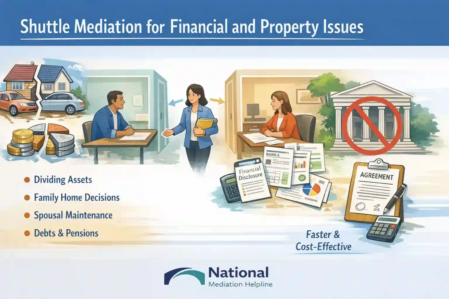 Shuttle Mediation for Financial and Property Issues